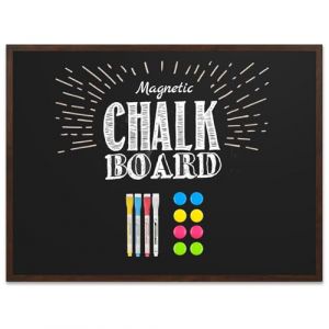 DOLLAR BOSS Tableau &agrave; craie magn&eacute;tique - 88 x 118 cm - Fronti&egrave;re r&eacute;tro - Montage mural - 4 craies - 8 aimants - Pour mariage, cuisine, bar, restaurant, menu pour la maison (DollarBoss, neuf)