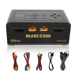Gens Ace Chargeur de Batterie Imars Dual Channel AC 300W DC 350W*2 Balance Chargeur avec Adaptateur Secteur(Noir) (GensAce&Tattu, neuf)