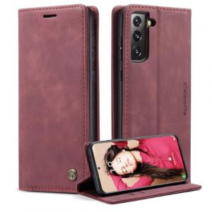 Phernykas Coque pour Samsung Galaxy S21 FE 5G &Eacute;tui Wallet Cover, Housse Flip en Cuir Premium PU Portefeuille Case, [Fentes pour Cartes] [Magn&eacute;tique] [Antichoc] [Kickstand] Housse S21 FE Case, Rouge (Phernykas, neuf)
