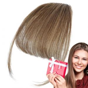 Frange à pince à cheveux naturels – Frange de cheveux humains à clipser – Extensions de frange à pince, frange à pince à cheveux naturelle, frange à pince à cheveux Remy, frange vaporeuse à clipser, p (zhaouum, neuf)