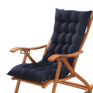 Coussin de chaise de bureau &eacute;pais &agrave; dossier bas avec attaches - Coussin de chaise avec dossier et dossier pour maison, jardin, chaises longues et fauteuil inclinable - 40 x 40 cm - Bleu marine (GGoty, neuf)