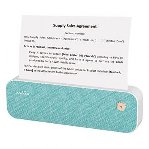 Bisofice Imprimante Portable A4, Imprimantes Photo Portables A40, 304 DPI Imprimante Thermique Portable Compatible avec Android et iOS pour Bureau, Voyage, &eacute;tude, Maison, Bleu (Feidoya, neuf)