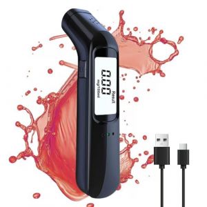 IFaca Éthylotest Électronique- Rechargeable & Portable,Éthylomètre Numérique Professionnel avec Batterie Rechargeable USB,Affichage LCD Alcootest,Alcotest pour Un Usage Domestique (huaxuyin, neuf)