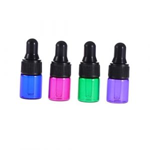 FOMIYES Lot de 15 Flacons en Verre Vides de 2 Ml avec Compte-Gouttes Bouteilles d'Huile Essentielle Colorées pour Échantillons Voyage Mini Bouteilles Réutilisables (Yaoys, neuf)