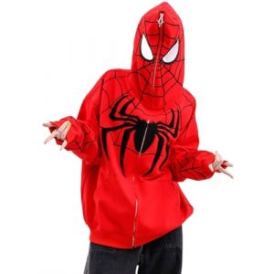 ORANDESIGNE Sweat Zippé Homme Automne Hiver Chaud Veste à Capuche Cardigan Homme Sweat Zippé Homme Femme Hooded Jacket Sweatshirt Zip Up Cotton Hoodie Pullover C Rouge L (Wowmart Zoo X., neuf)