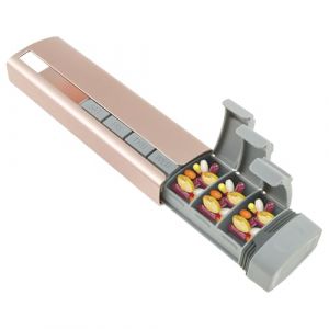 Pilulier hebdomadaire avec 7 compartiments, &eacute;tui &agrave; pilules de voyage avec capacit&eacute; en m&eacute;tal, 18 x 5 x 3 cm, design &agrave; double couche, jolie bo&icirc;te &agrave; pilules rose pour compl&eacute;ments alimentaires (TNTGMG, neuf)