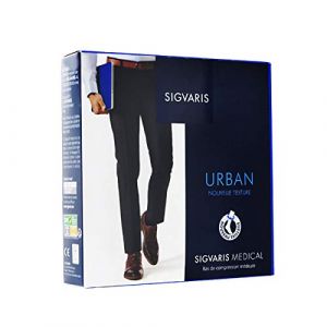 Chaussettes de contention Urban Classe 2 Sigvaris Noir Taille L Hauteur Long (Parapharmacie en provence, neuf)