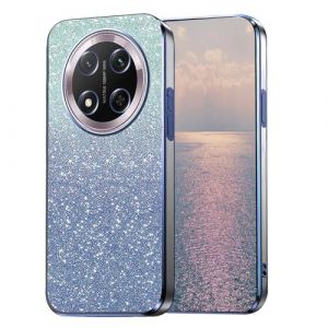 YUEQIAN Coque Paillettes pour Honor Magic 7 Lite 5G (Magic7 Lite) / X9c, &Eacute;tui Bling Paillet&eacute; Tr&egrave;s Mince Transparent pour Femmes et Filles, Housse de Souple Silicone TPU Brillant Antichoc. Bleu (YUEQIAN-EU, neuf)