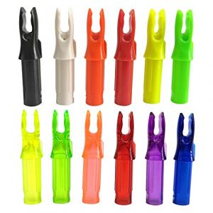 MILAEM 50pcs tir &agrave; l'arc Encoches de Fl&egrave;che ins&eacute;rer fl&egrave;che nocks en Plastique fl&egrave;che queues pour ID 6.2mm fl&egrave;che Arbre (Rouge Clair) (ZDhunting Shop, neuf)