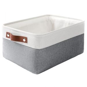 MANGATA Bo&icirc;te de Rangement en Tissu Tiss&eacute;, Panier Pliable en Toile Pour V&ecirc;tements, Jouets et &Eacute;tag&egrave;res, Gris Froid (Petit, Lot de 1) (MANGATA Direct, neuf)