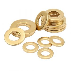 Qrity Lot de 20 Rondelle Plate, 3mm x 7mm, Rondelle d'étanchéité Circulaire, Rondelles Annulaires, Laiton Rondelle Plate pour L'étanchéité des Vis (Qrity, neuf)