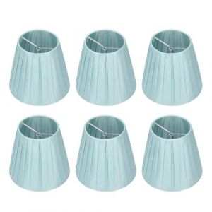 Petit Abat-Jour Lot de 6, Clip sur Abat-Jour en Tissu Bleu Clair Abat-Jour Lustre Abat-Jour Couvercle de Lampe Murale pour Ampoule A B C F P (Julianne-EU, neuf)