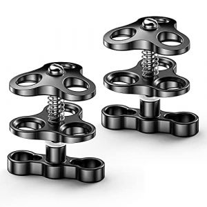 Seafrogs Support de serrage à boule en aluminium de 2,5 cm, noir standard sous-marin, adaptateur à clip à 360 degrés pour système de plateau de bras d'éclairage sous-marin et caméra de plongée (Leteng, neuf)