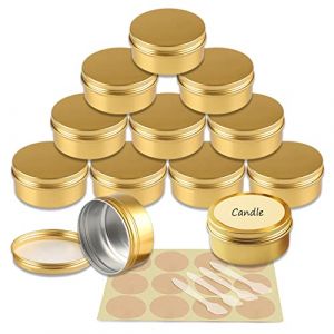 YANCAER 50 Pièces Pots en Aluminium Or de 150ml avec Couvercle - D83mm x H38mm Vide Ronde Cosmétiques Pot Conteneurs de Voyage pour Maquillage, Crème, Baume à Lèvres, Mini Bougies (CaYanear, neuf)