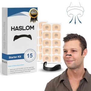 Bande Nasale Magnétique, écarteur nasal, Ouvre le passage nasal, anti ronflement, Améliorer le sommeil, utiliser pendant le sport + Guide (IMPORTANT À LIRE AVANT UTILISATION) (Kit Complet 15 jours) (Haslom, neuf)