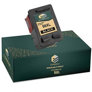 EMBRIIO 56 Noir Cartouche d'encre Remplacement pour HP Photosmart 7260 7350 7450 7660 7762 7960 C4180 C4280 C5280 Deskjet 5150 5550 450cbi Officejet 5610 4215 (Printing Saver, neuf)