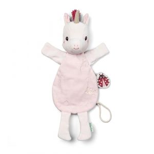 LILLIPUTIENS - Marionnette Doudou Phosphorescent &ndash; Lena La Licorne - Jouet Doux pour Sommeil Serein - Boucle Attache-t&eacute;tine Int&eacute;gr&eacute;e - Cadeau de Naissance Malin & Mignon - 83615 (Family Concept, neuf)
