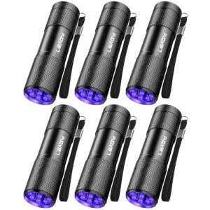 LEAGY Lot de 6 UV Ultra Violet Blacklight 9 LED Lampe de Poche Lampe Torche Extérieur Etc. (Leagy, neuf)