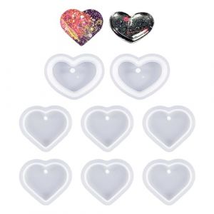 ZBHDEYG Lot de 8 moules en silicone pour amour, résine époxy, pendentif d'amour, bijoux, outils de moulage de bijoux, moule en silicone, moule de fabrication de porte-clés (KE HONG LTD, neuf)