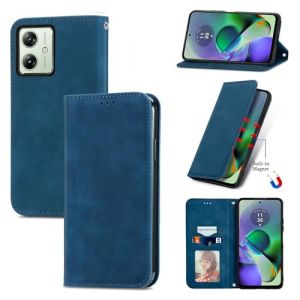 Cracedily Coque pour Motorola Moto G54 5G / Moto G64 5G Pochette, Etui Protection Housse Premium en Cuir PU, Etui à Rabat Pochette de Portefeuille Étui pour Motorola Moto G54 Case, Bleu Vert (Cracedily, neuf)