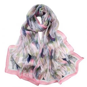 FAIRYGATE Foulard en Soie Femme Imprim&eacute; Fleur Color&eacute;e Motif Artistique Foulard Longue Ch&acirc;le De Protection Solaire &Eacute;charpe &Eacute;tole L&eacute;g&egrave;re Chaude Toutes Les Saisons B7019 (FAIRY GATE, neuf)