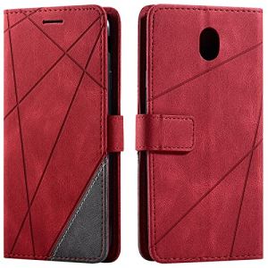 Vankii Coque pour Samsung Galaxy J730 / J7 2017, Rabat Portefeuille de Protection Cuir PU Etui, Slim Silicone TPU Bumper Magn&eacute;tique Housse, Flip Porte Cartes avec Fonction Support Cover Case (Rouge) (Vankii EU Store, neuf)