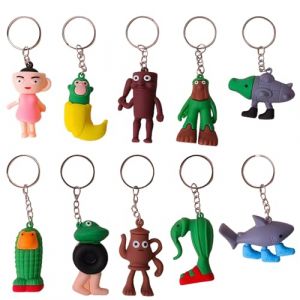 AYNKH Lot de 10 Porte-clés Humoristique, Lot de Jouets Tung Tungtung Sahur, Jouets Brainrot Italie, pour Collection et décoration, Sacs à Dos, Porte-clés (AYNKH., neuf)