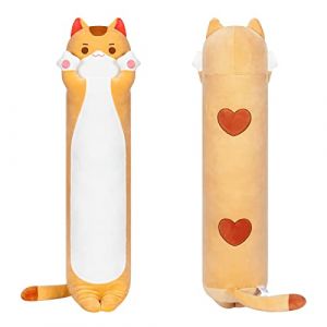 Mewaii Kawaii Peluche Coussin Long 110CM, Oreiller pour Enfant d'animaux Poupée Jouets Kawaii pour Enfant Mignonne Moelleux Confort Coussins en Peluche pour Cadeau (MeWaii - EUR, neuf)