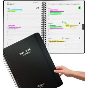 Agenda Scolaire 2025 2026 A4 – Planificateur Semainier Vue Semaine Étudiant Enseignant Université Cahier de Notes Journalier Juillet 2025 à Décembre 2026 Organisation Travail Études Vie Quotidienne (Milula Studios, neuf)