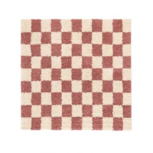 RugVista Chessie Tapis Moderne, 200x200 cm, Carr&eacute;, Poil Long, Nettoyage &agrave; Sec, Salon, Salle de s&eacute;jour, Chambre, Salle &agrave; Manger, Rose/Off Blanc (Rugvista, neuf)