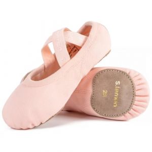 s.lemon Chaussure de Ballet,Toile &Eacute;lastique Semelle Fendue Chausson Ballet pour Filles Femmes Rose 28 (Lemon Sports, neuf)