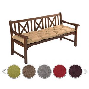 sunnypillow Coussin pour Banc de Jardin 100 x 50 cm - Matelas Exterieur, Interieur - Coussins Assise Balancoire - Confortable Coussins de Meubles pour Terrasse, Balcon, Banquette - Beige (Globix24, neuf)
