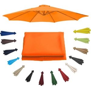 Toile de Rechange pour Parasol Déporté de 200/230/250/270/300/350cm 6/8 Baleines Auvent De Rechange Extérieur Auvent de Remplacement pour Jardin Pelouses Plage Piscine Terrassepour(T10,8 RIBS/250CM(8. (ploootred, neuf)