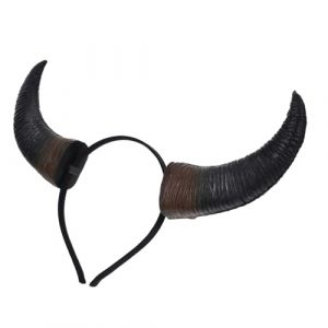 BESPORTBLE Bandeau Cornes De Taureau En Résine Naturelle, Accessoire Costume Déguisement De Carnaval Unisexe, Bandeau Cheveux Pour Halloween Et Fêtes Costumées (Giovanna Baillie, neuf)