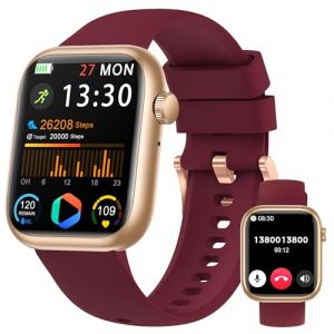 Montre Connect&eacute;e Femme Homme, 1.83" Smartwatch avec Appel Bluetooth, Tensiom&egrave;tre/Fr&eacute;quence Cardiaque/SpO₂/Sommeil, Podometre, 123+ Mode Sport, Etanche IP68 Sport Bracelet Connect&eacute; pour Android iPhone (RLQA-US, neuf)