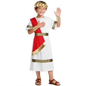 BSBUY Costume Empereur Romain pour Enfant Gar&ccedil;on, Deguisement Centurion Romain avec Coiffe et Ceinture, Deguisement Legionnaire Romain D&eacute;guisement de Dieu Grec Enfants, Costume Carnaval Enfant (BSBUY, neuf)