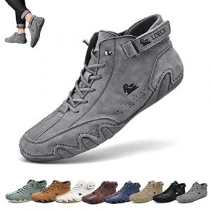 Bottes Hautes Italiennes En Daim Faites &Agrave; La Main Avec - Becks Shoes Baskets D&eacute;contract&eacute;es En Daim Imperm&eacute;ables For Hommes, Bottes Chukka Hautes For Hommes Antid&eacute;rapantes Et Respirantes ( Color : gris (Overhil1s, neuf)