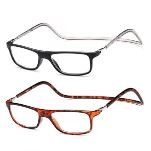 NEW VISION Lunettes 2 pack, Lunettes Loupe, Lunettes De Lecture Magnétique, Longueur RéGlable Lunette De Lecture Homme Femme, NV2904 (Mn, 3.5, x) (New Vision Milano, neuf)