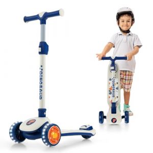 DREAMADE Trottinette Enfant, Trottinette d'&Eacute;quilibre Pliable avec Guidon R&eacute;glable en Continu, Roues LED, Large Plateau Antid&eacute;rapant, pour Gar&ccedil;ons & Filles 3-5 Ans (Blanc) (DREAMADE, neuf)