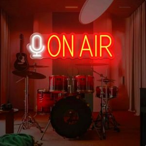 Panneau lumineux n&eacute;on LED en acrylique avec interrupteur &agrave; intensit&eacute; variable et cha&icirc;ne de suspension de 55 cm de long pour diffuseur, bureau, magasin, restaurant, bar, garage, vitrine, d&eacute;coration (The blue sky of rhyme, neuf)