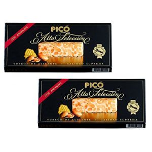Picó - Le pack comprend 2 Turron de Alicante - Dur Nougat boîte noire - Qualité supreme 200gr (Casa de Maria, neuf)