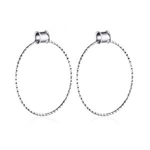Calefee Jauges pour Oreilles 20mm en Acier, 2 Pi&egrave;ce &Eacute;carteur d Oreilles Plusieurs Tailles Argent Grande Cr&eacute;ole Pendante Piercing Bijoux Homme (Calefee, neuf)