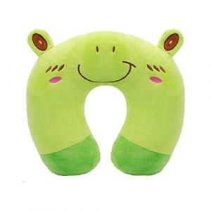 H HOMEWINS Oreiller de Voyage Enfant, Coussin de Cou Form&eacute; en U Coussin de Voyage Ultra-Doux, Confortable Soutien pour la T&ecirc;te et Le Cou, Oreiller de Cou pour Voiture Avion (Grenouille) (HOMEWINS STORE, neuf)