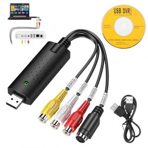 EuSupNova Convertisseur VHS vers Num&eacute;rique, Carte de Capture Vid&eacute;o pour VCR, Mini DV, Hi8, DVD, Compatible avec Mac/PC, VHS to Digital Converter, Au-dio RCA vers USB (GZJXMY, neuf)