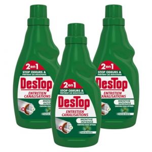 DESTOP Lot de 3 x 750ml Gel Entretien Canalisation et Fosse Septique - Parfum menthe (Stock Bureau Maison Bien-être, neuf)