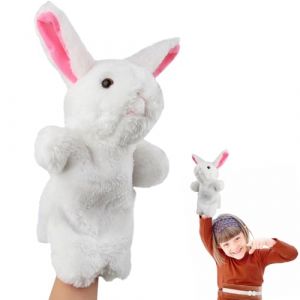 ACTOYS Marionnettes à Main Lapin, Marionnette Enfant, Marionnette Ventriloque, Lapin de Paques, Adapté aux Marionnettes et Théâtres, Histoires du Soir, Histoire pour Enfant (Lapin Blanc) (FEYUZ, neuf)