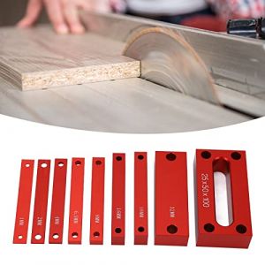 Blocs de Jauge de Hauteur 9 Pi&egrave;ces Blocs de Jauge de Hauteur, Scie &agrave; Table de Fraiseuse &agrave; &eacute;chelle en Alliage D'aluminium Barres de Configuration du Travail du Bois (Kerindas, neuf)