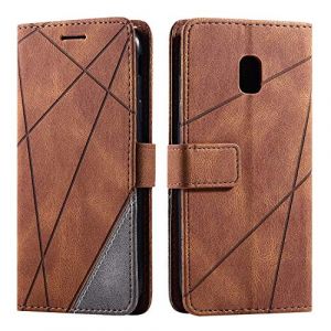 SONWO Coque pour Galaxy J3 2017, Etui en Cuir PU Portefeuille Housse Fermeture Magnétique und Flip pour Samsung Galaxy J3 2017, avec Fermeture Magnétique, Marron (SONWO EU STORE, neuf)