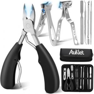 Auklet&reg;Coupe ongles anti-&eacute;claboussures. Bec de Hibou pour Ongles Epais/Durs/Ingrowns, Acier Pulv&eacute;ris&eacute;, ideal pour &Acirc;g&eacute;s, Hommes & Femmes (noir) (Auklet fr, neuf)