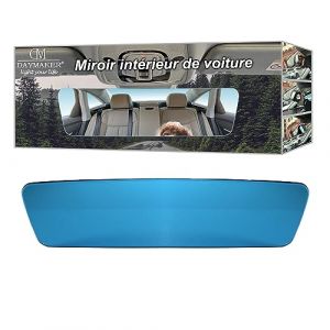 Rétroviseur Intérieur de Voiture 280mm 2.5HD Anti-éblouissement Rétroviseur Miroir Bleu Grand Angle Vue Arrière Claire Accessoires Remplacement Universel pour Voiture Bleu (YMF Direct, neuf)
